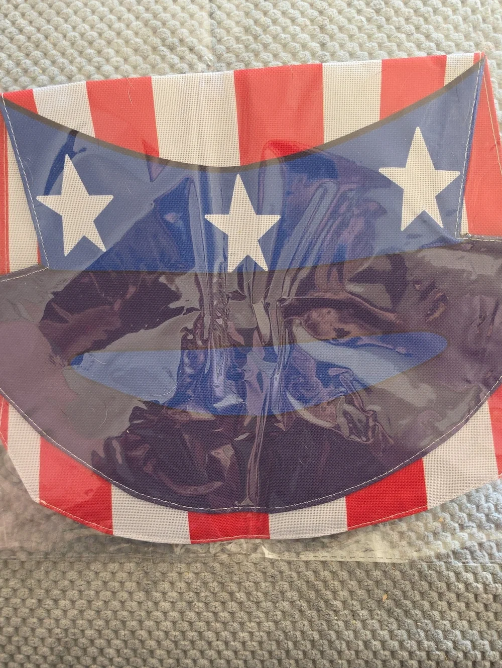 Welcome Patriotic Top Hat Garden Flag - Red White Blue